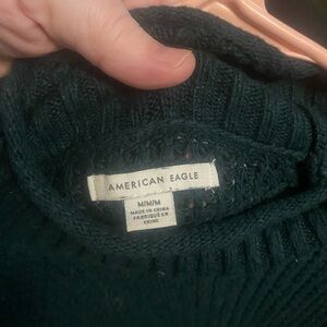 American Eagle Outfitters Women's Dark Green Turtleneck Sweater